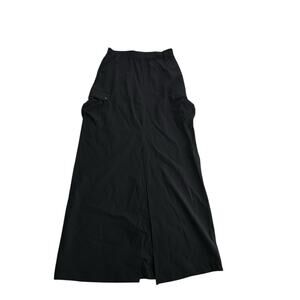mono b long black Nylon Cargo Pockets front slit skirt Size M